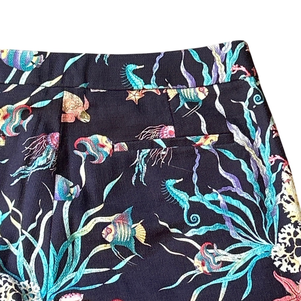 J.Crew Collection Womens Navy Under the Sea Life Print Cropped Pants Size 4 - Picture 5 of 8
